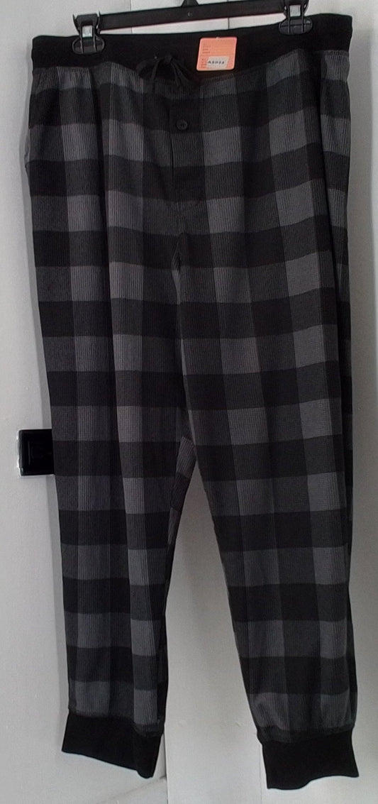 George Men's Black Plaid Pajama Pants