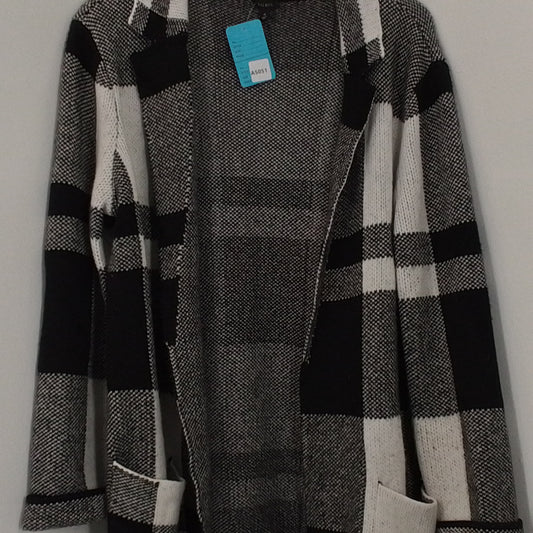 Talbots Women's Monochrome Plaid Long Sleeve Sweater