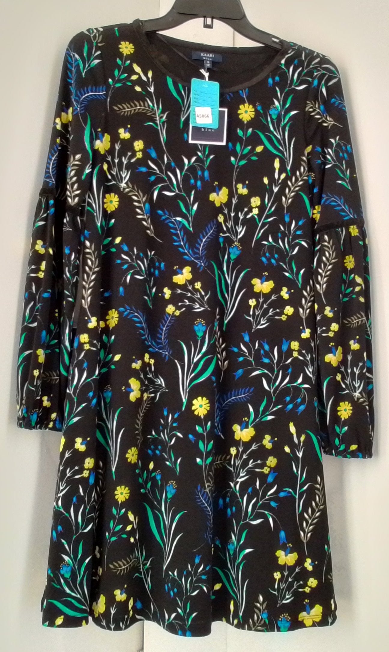 Kaari Blue Women's Black Floral Dress