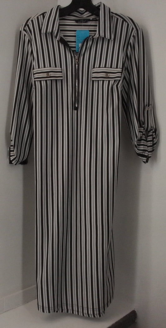 Mlle Gabrielle Women's Striped Monochrome Dress