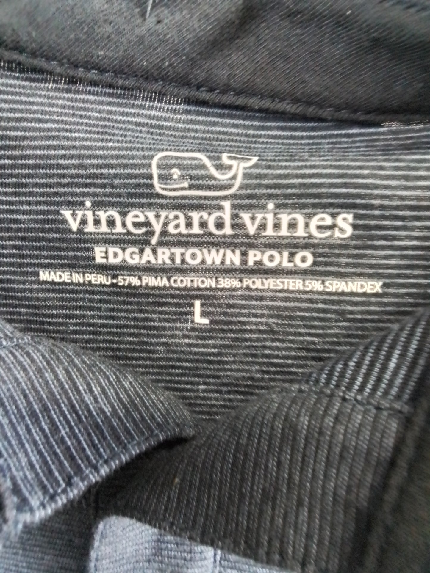 Vineyard vines male Sz L dark blue polo