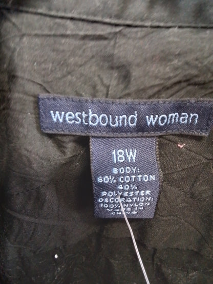 Westbound Woman Black Sz 18W button down shirt