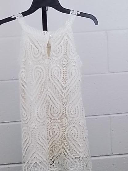 Adiva Sz  lace creme sleeveless blouse