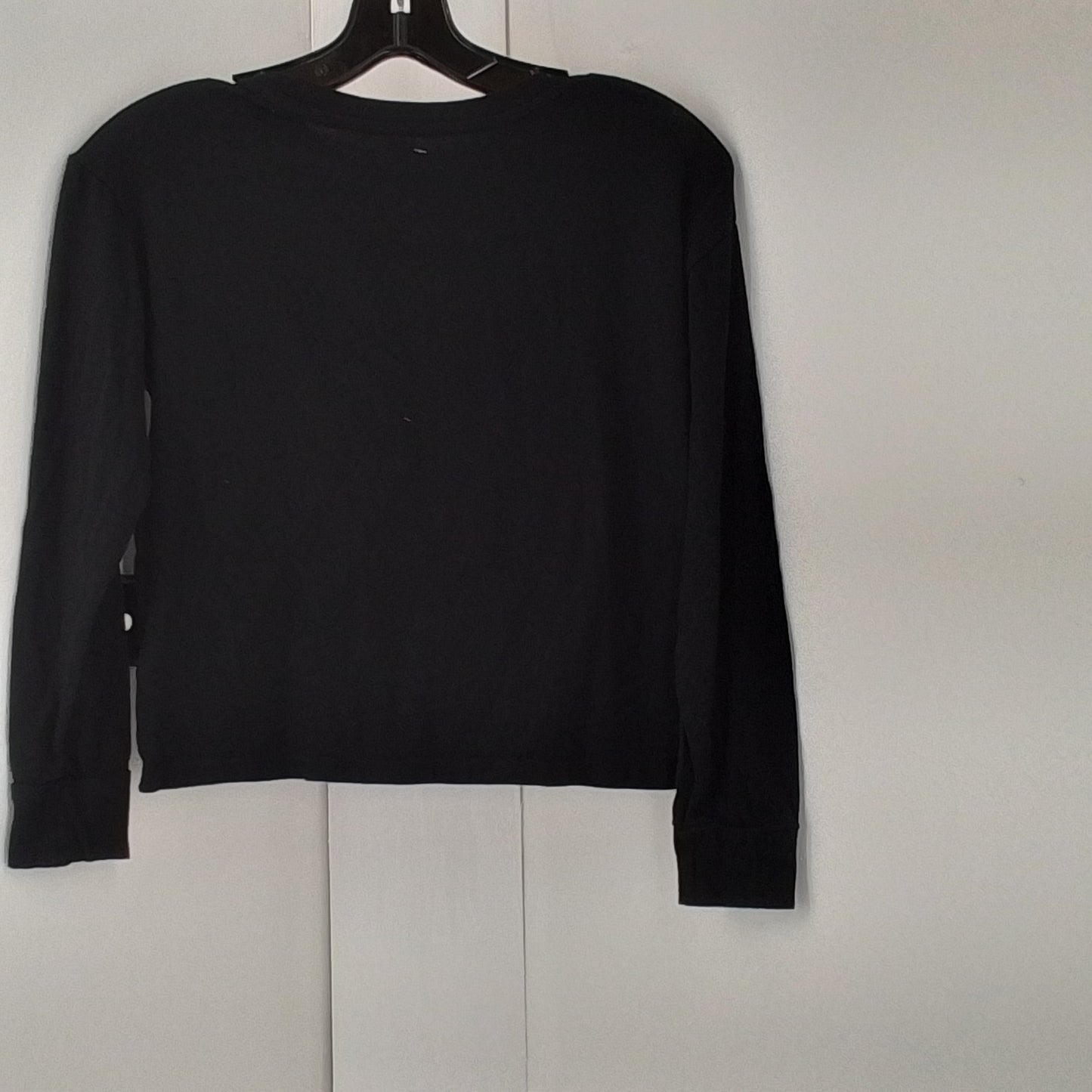 Black/Silver star long sleeve crop top