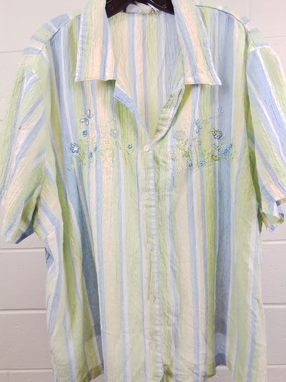 Alfred Dunner Women's Sz 24 Pastel striped shirt