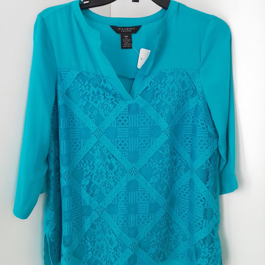 Women's Investments Petites Blue Blouse