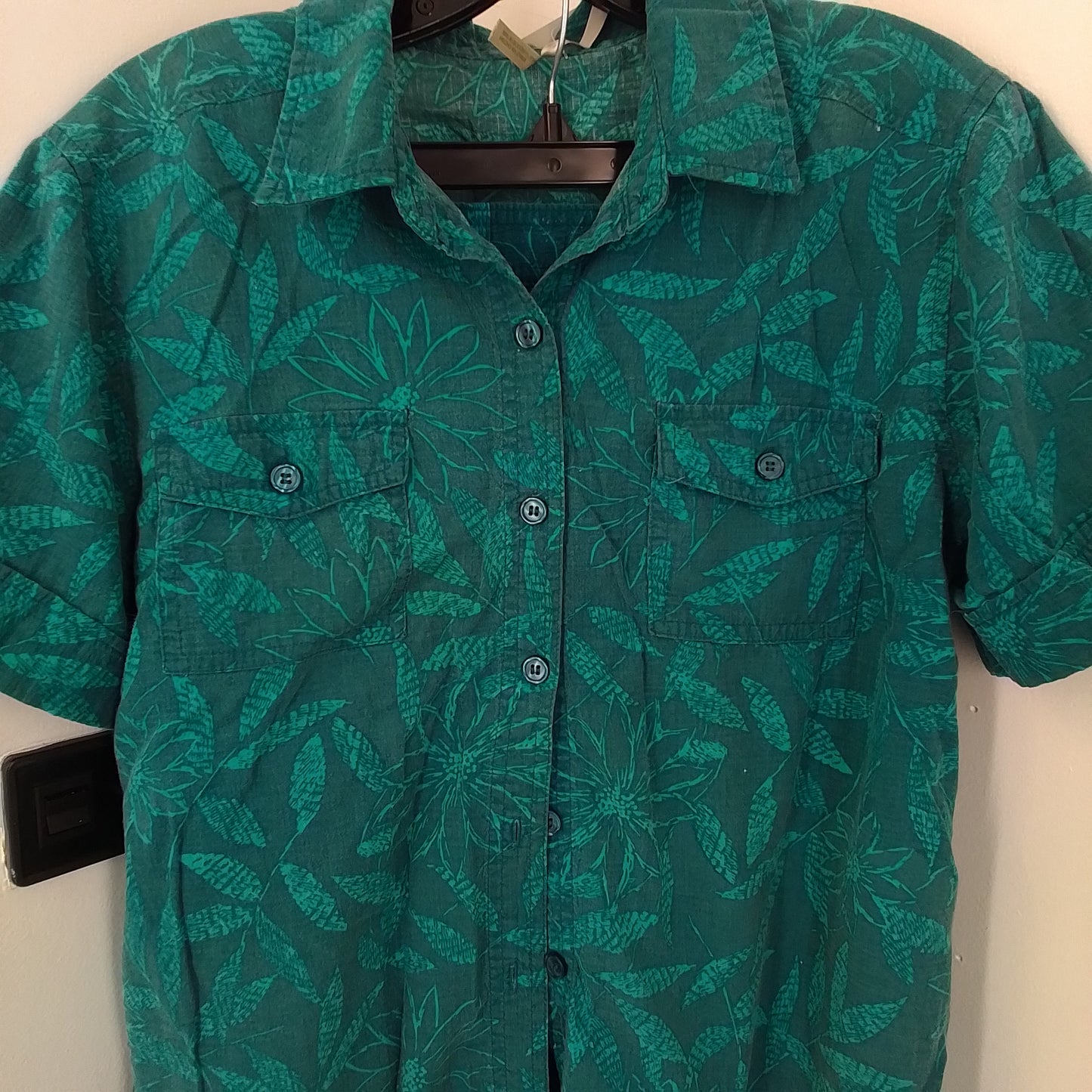 2 Pc Set: Adult Short Sleeve Button-Down with matching Long Shorts