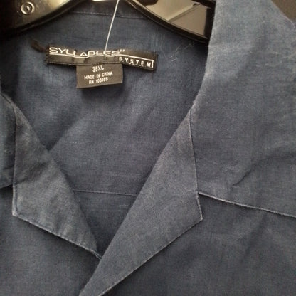 Men's Syllables System short sleeve button up