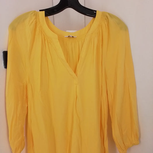 Crown & Ivy Yellow Rayon Blouse - L