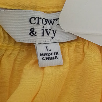 Crown & Ivy Yellow Rayon Blouse - L