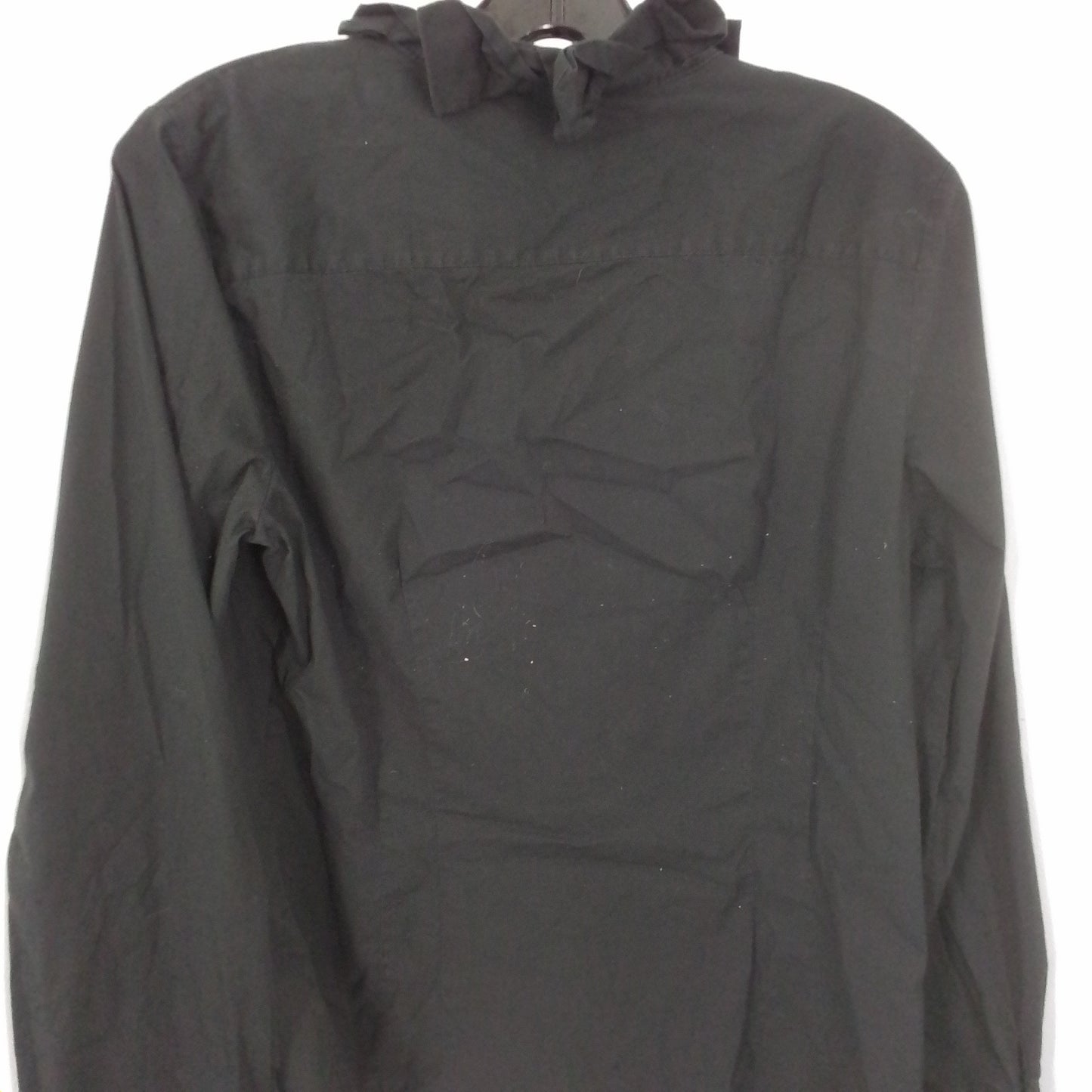 Express Women's Black Blouse, Size L, Button Down Ruffle