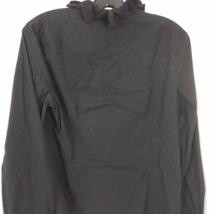 Express Women's Black Blouse, Size L, Button Down Ruffle