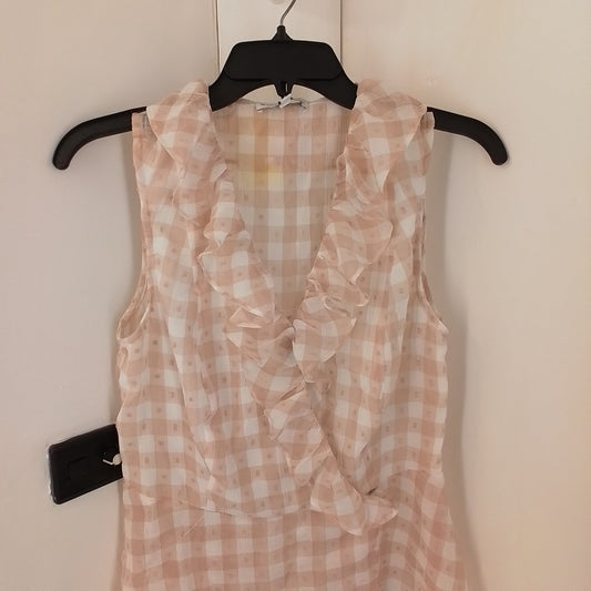 Women's Polyester Blouse - White/Salmon, M