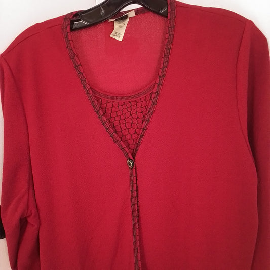 Women's Red Polyester Sweater - Size L