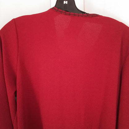 Women's Red Polyester Sweater - Size L