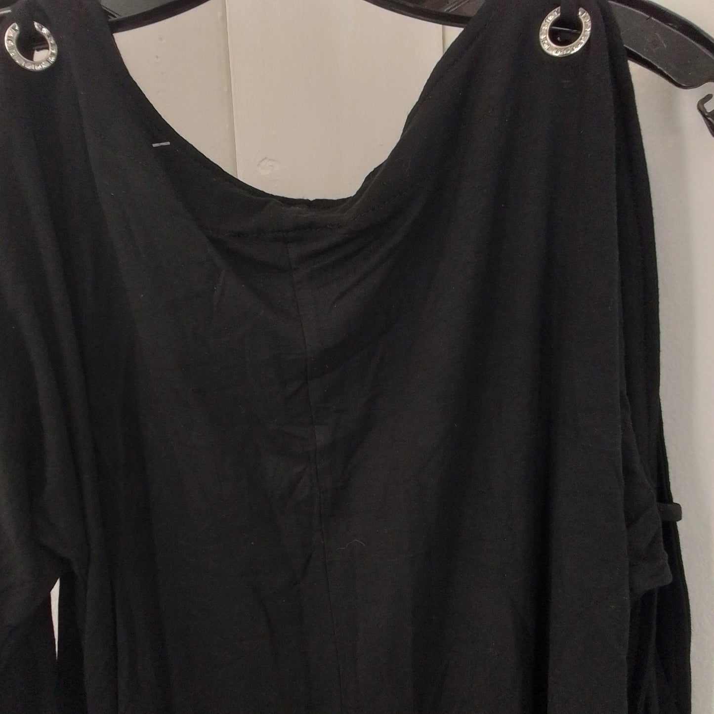 Women's Black Long Sleeve Spandex Party Shirt - Size S, Gently Used