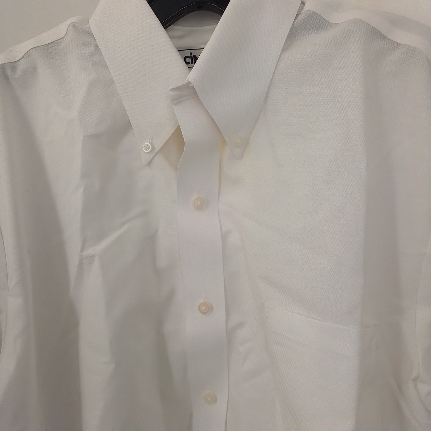Men's White Cotton Shirt - Size S