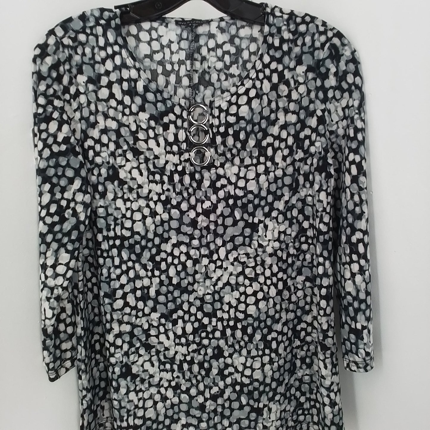Women's Polyester Blouse - Size S - Black/White