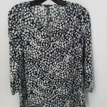 Women's Polyester Blouse - Size S - Black/White