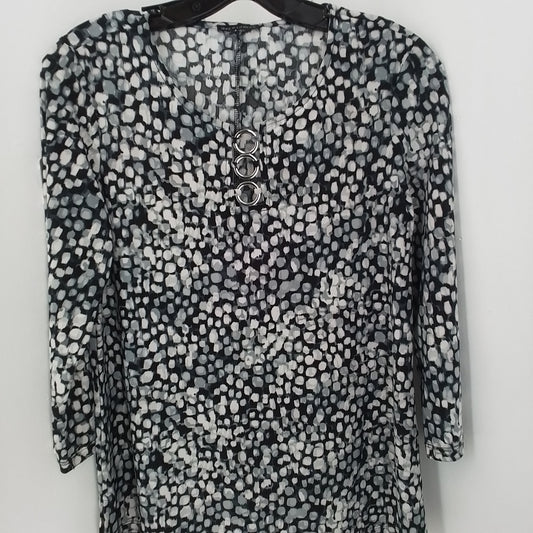 Women's Polyester Blouse - Size S - Black/White