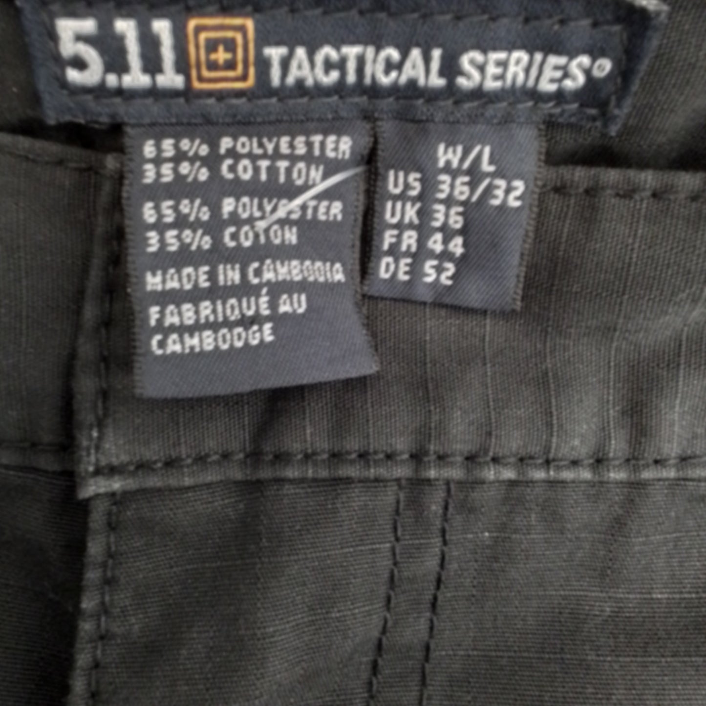 5.11 Tactical Men's Black Pants, Size 36-32