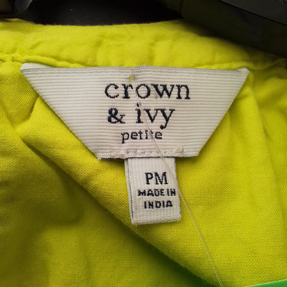 Crown & Ivy Women's Yellow Cotton Blouse