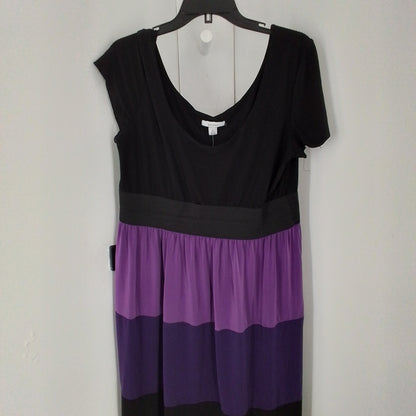 Women's XL Polyester Dress - Black/Purple