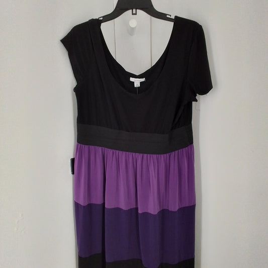 Women's XL Polyester Dress - Black/Purple