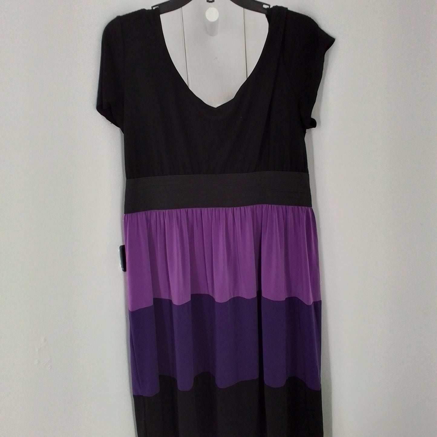 Women's XL Polyester Dress - Black/Purple