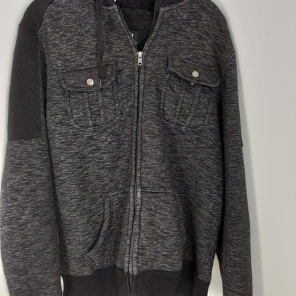 Men's Cotton Jacket - Size L - Black/Grey/White