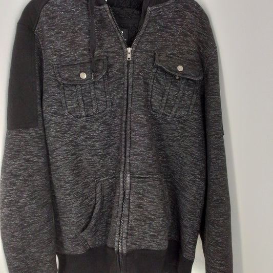 Men's Cotton Jacket - Size L - Black/Grey/White