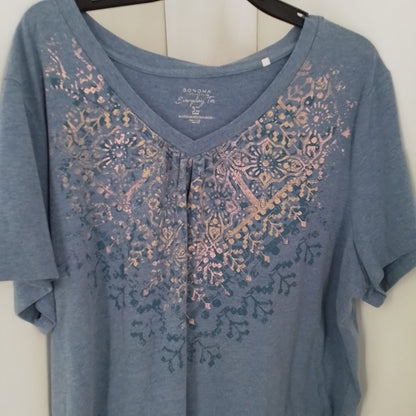 Women's Aqua Polyester Shirt (3x)