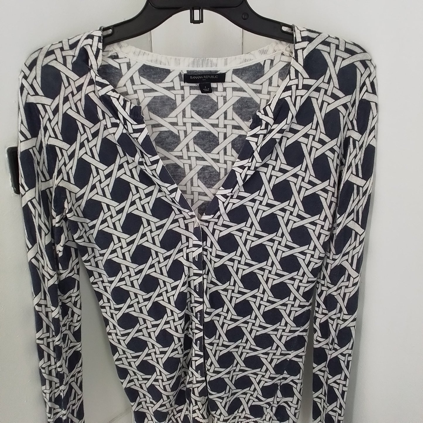 Banana Republic Women's Cotton Sweater - White/Black