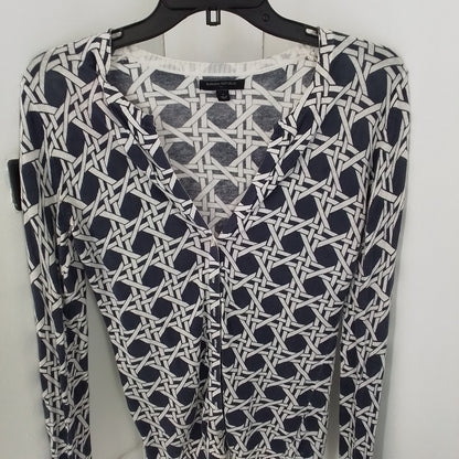 Banana Republic Women's Cotton Sweater - White/Black