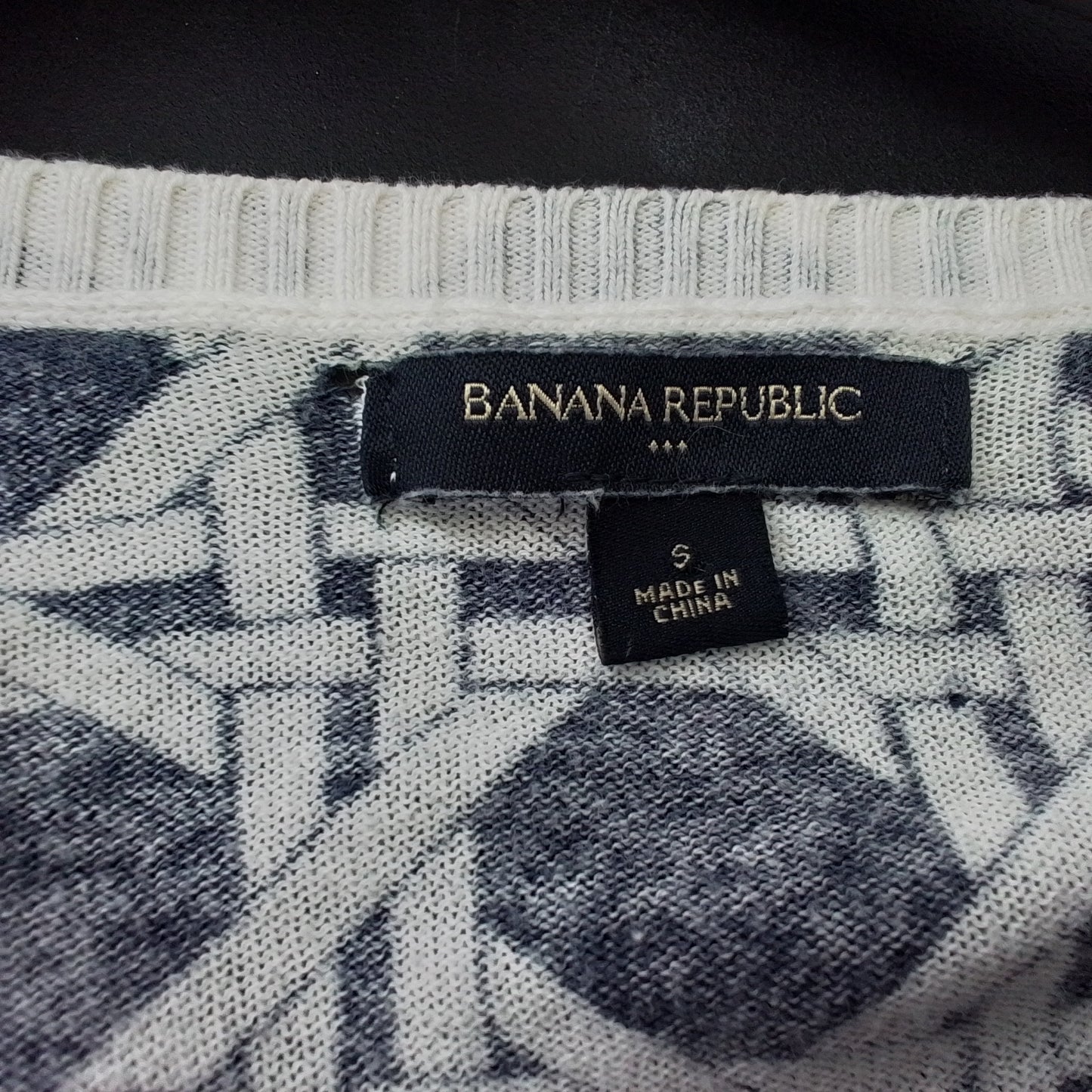 Banana Republic Women's Cotton Sweater - White/Black