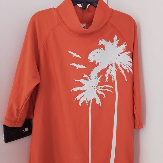 Old Navy Kids Shirt - Orange/White, Size L