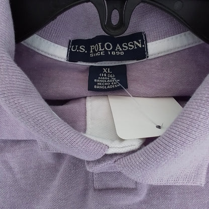 Kids Polo Shirt - Purple, XL, Cotton/Polyester