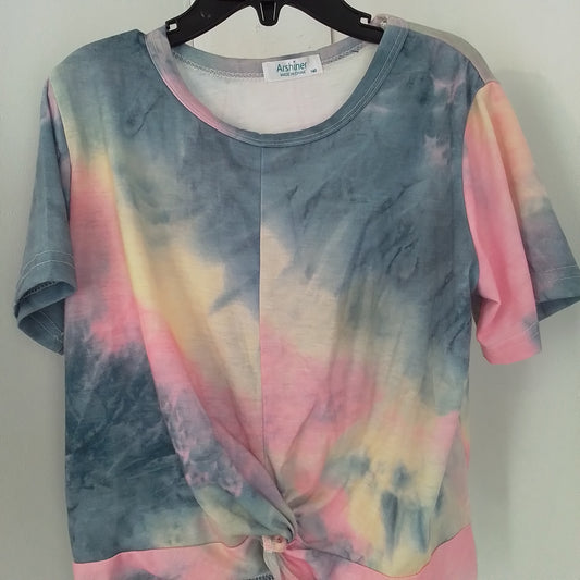 Kids T-Shirt - Grey, Salmon, Yellow, Tie Dye Arshiner