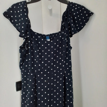 Old Navy Women's Blue & White Polka Dot Jumper - Size M, Rayon