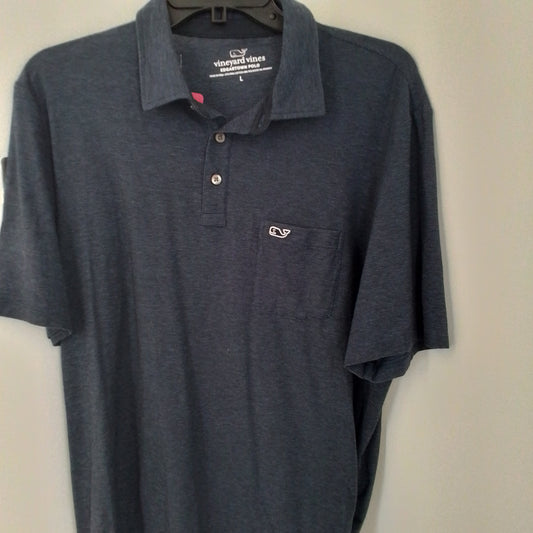 Vineyard Vines Men's Blue Polo - Size L
