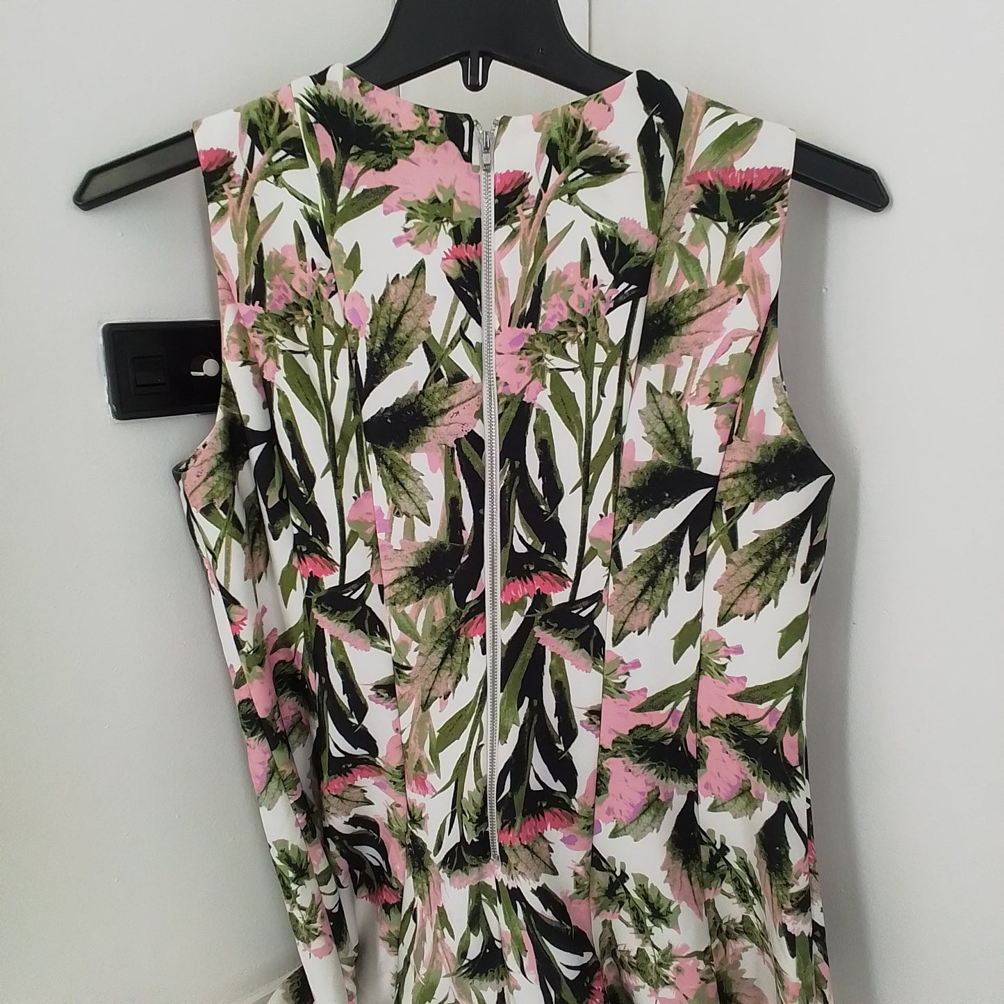 Women's Polyester Dress - Size 14 - White, Pink, Black, Green, Floral
