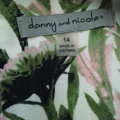 Women's Polyester Dress - Size 14 - White, Pink, Black, Green, Floral