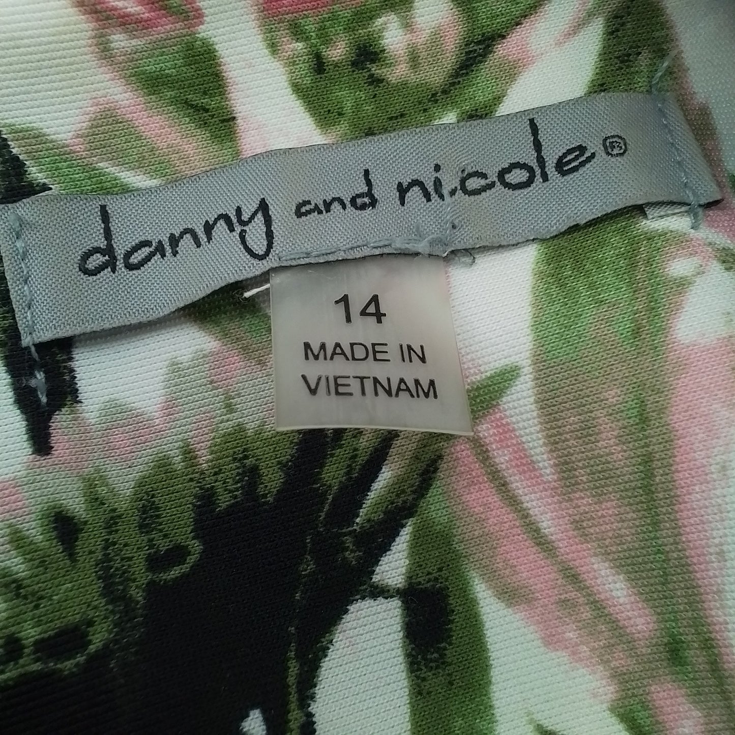 Women's Polyester Dress - Size 14 - White, Pink, Black, Green, Floral