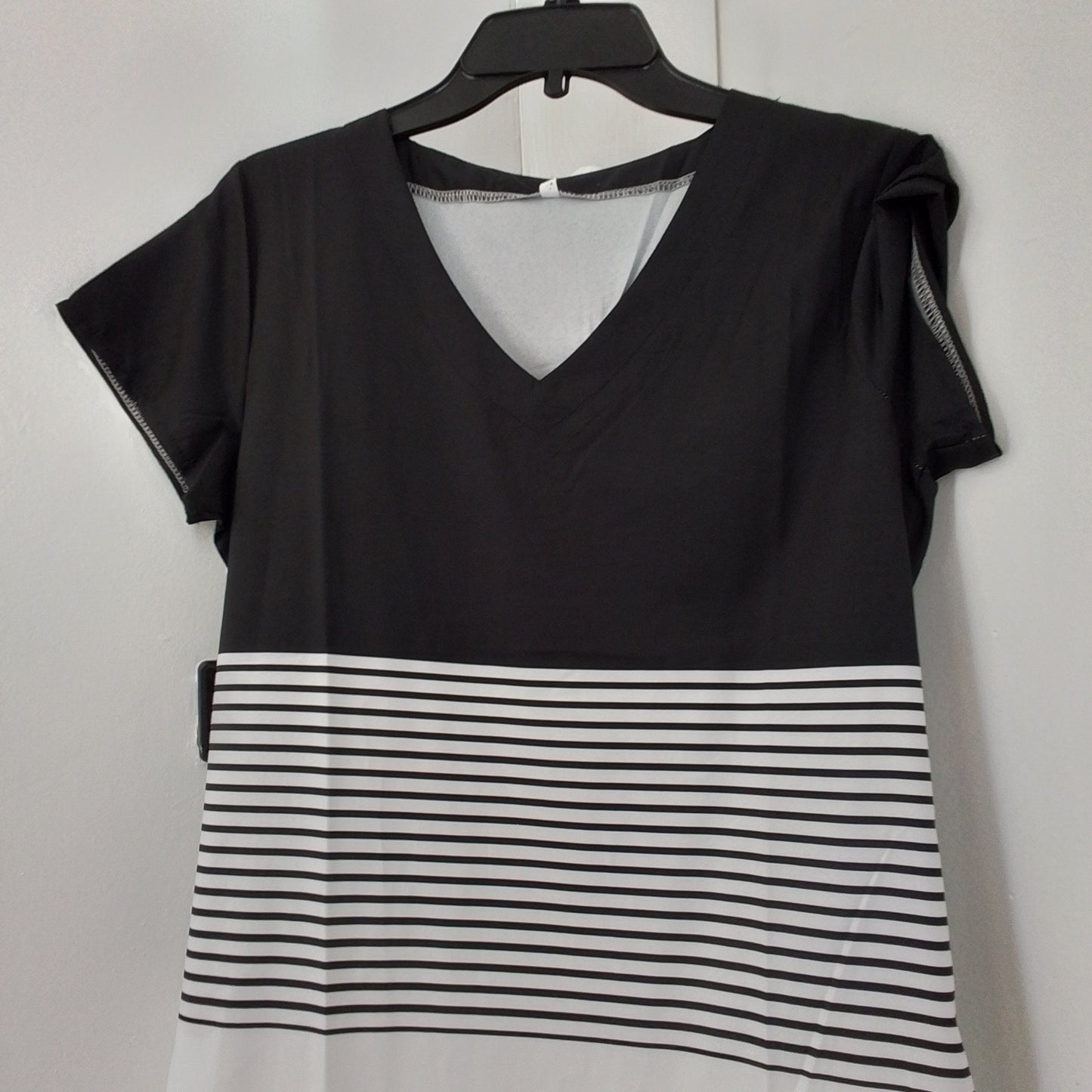 Unknown Women's Dress - L, Polyester, White/Black