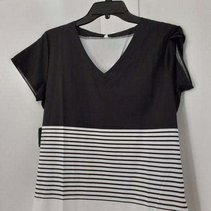 Unknown Women's Dress - L, Polyester, White/Black