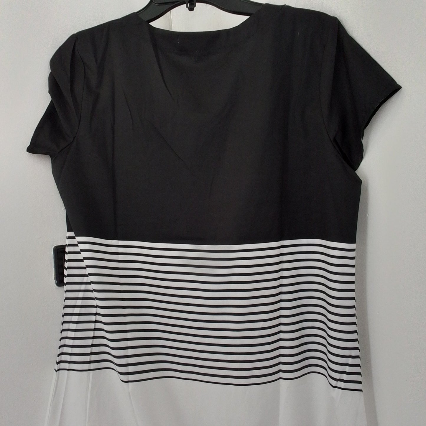 Unknown Women's Dress - L, Polyester, White/Black