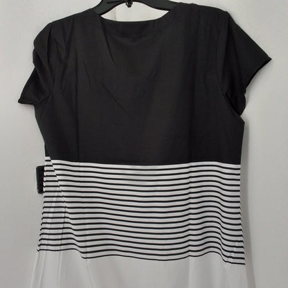 Unknown Women's Dress - L, Polyester, White/Black