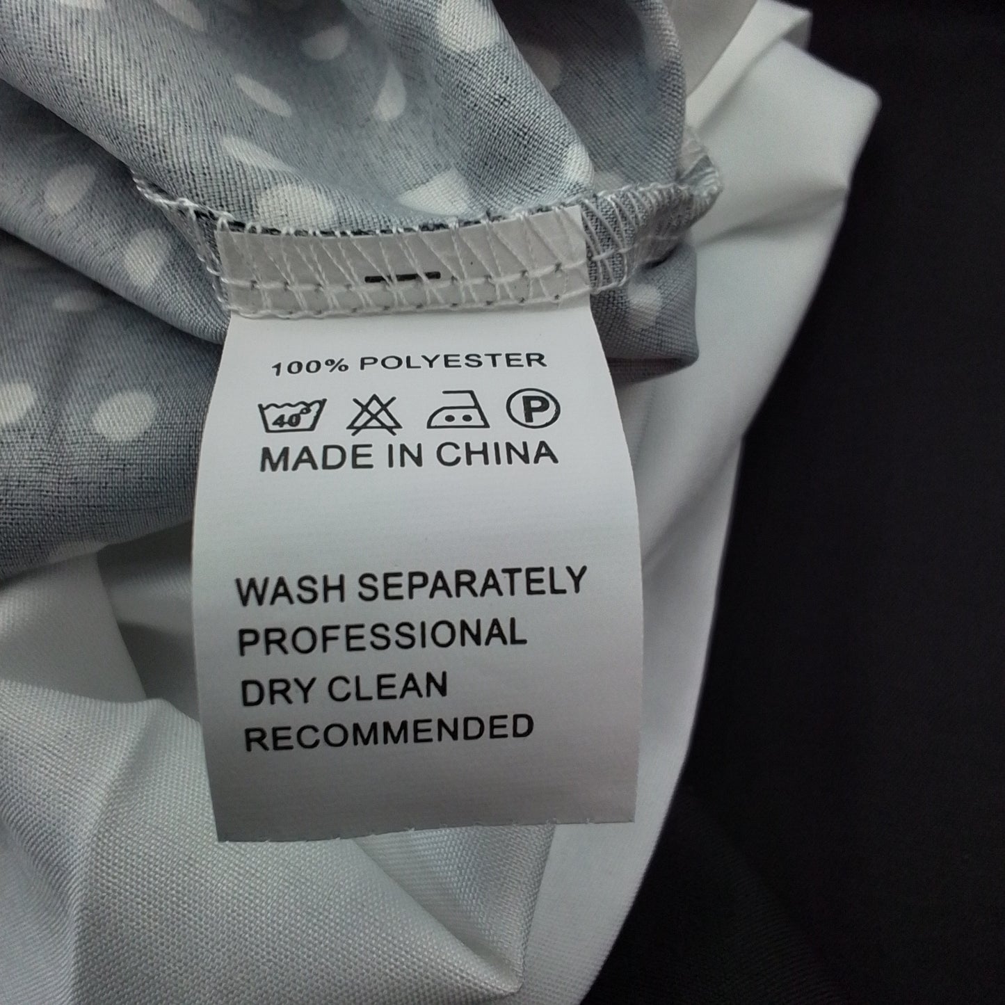 Unknown Women's Dress - L, Polyester, White/Black