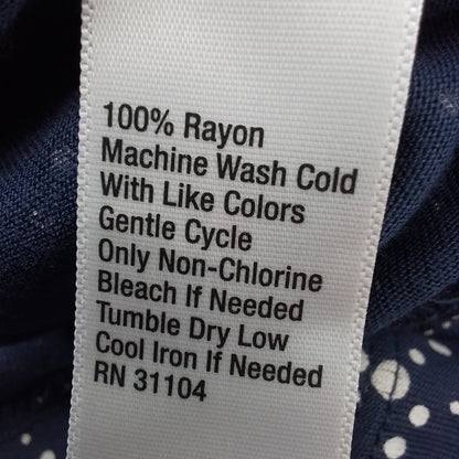 Madison Women's Blouse - White/Blue Polka Dots, Size S