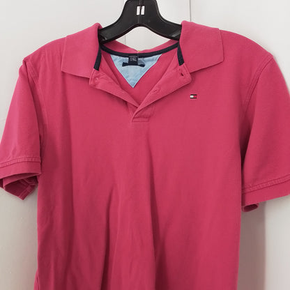 Tommy Hilfiger Kids Pink Polo Shirt, Size L, Cotton